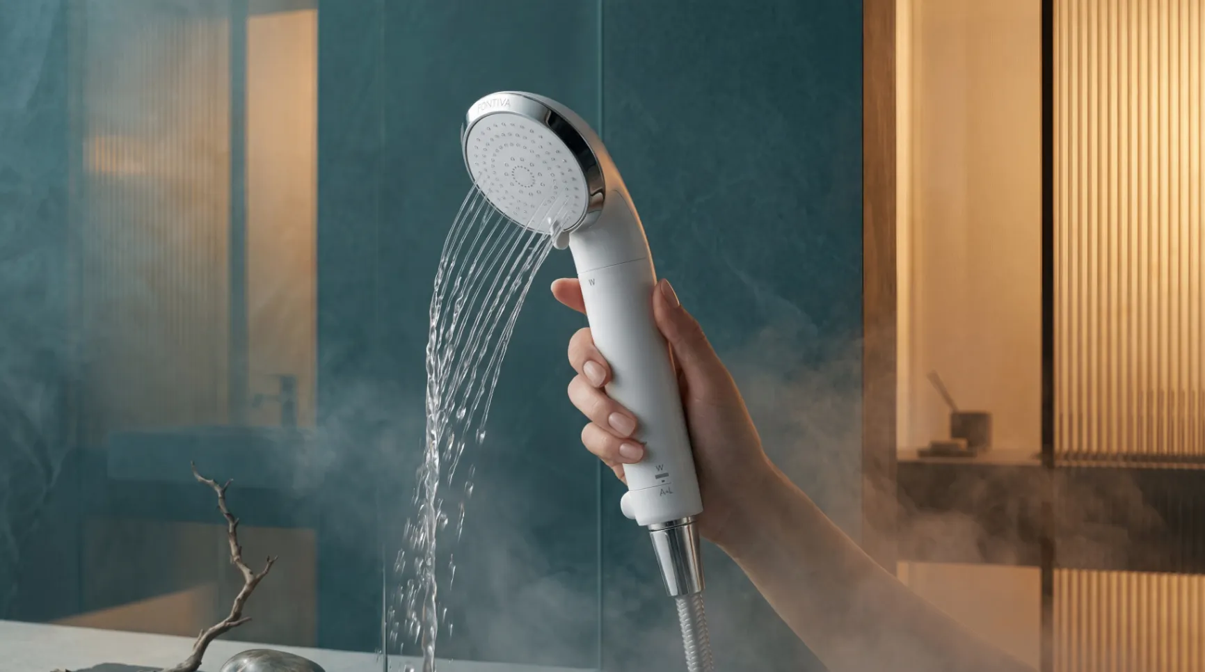 Fontiva douchekop in gebruik tijdens installatie- en eerste-douchemoment